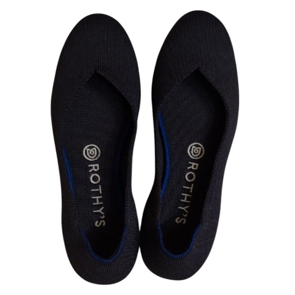 Rothys The Round Toe Flat Dark Navy Blue Size 7.5